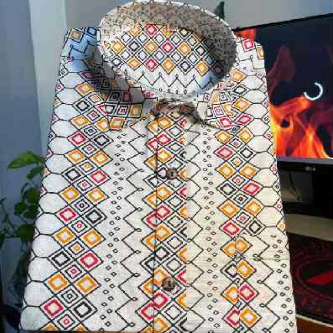 Arong,Cotton,Half,Sleeve,Shirt